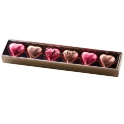 Chocolatier 6 Pack Hearts Pink & Mocha 45g