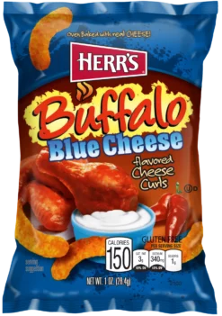 HERRS BUFFALO BLUE CHEESE FLAVOUR CHEESE CURLS CHIPS