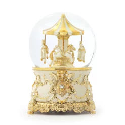 Golden Carousel Musical Water Globe