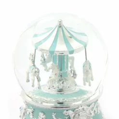 Tiffany Blue Carousel Musical Water Globe