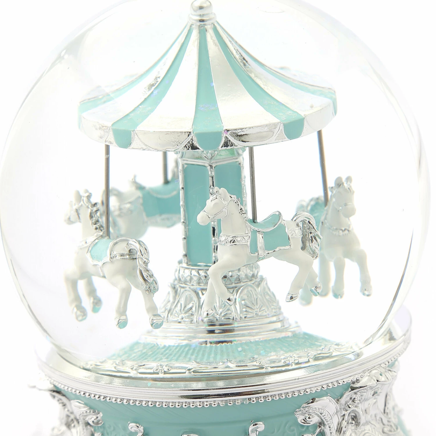 Tiffany Blue Carousel Musical Water Globe 2 Tiffany Blue Carousel Musical Water Globe - Image 2