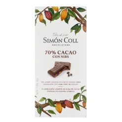Simon Coll 70% Cacao Con Nibs 85g