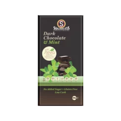Dark Chocolate & Mint Sugarless Block 100g