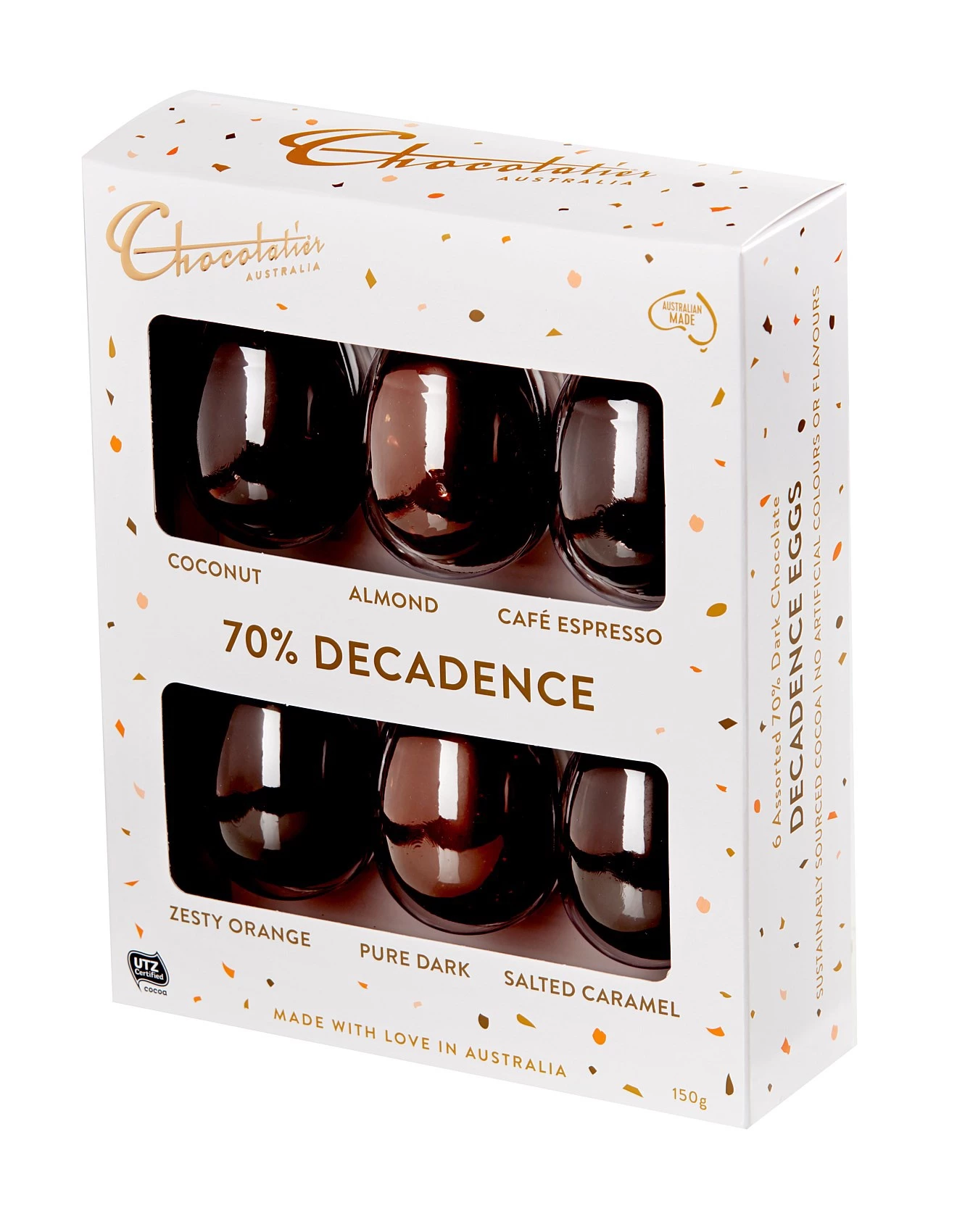 CHOCOL 6PK DECADENT DARK EGG 150g 1 CHOCOL 6PK DECADENT DARK EGG 150g