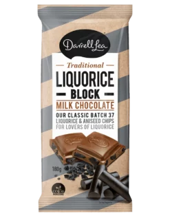 Darrell Lea Milk Chocolate Liquorice Block 180g